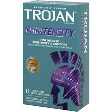 Used, TROJAN Lubricated Latex Condoms, Thintensity UltraSmooth 12 ea 5/24 Seald for sale  Shipping to South Africa