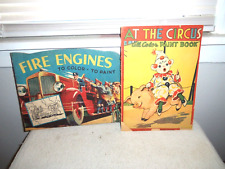 Lote Vintage de (2) Livros de Colorir 1943 S. Lowe "Motores de Incêndio e no Circo" comprar usado  Enviando para Brazil