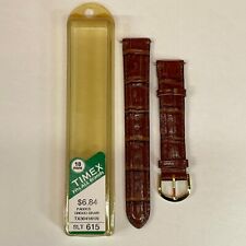 Pulseira de relógio de couro vintage Timex 18 mm acolchoada grão de crocodilo SLT 615 TX30418HN comprar usado  Enviando para Brazil