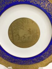 Vintage Bavaria  Cobalt and Gold Gilt Dinner Plates Set of 4 for sale  Shipping to South Africa