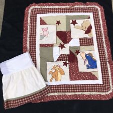 Edredom e babado vermelho patchwork xadrez estrelas para berço Winnie the Pooh comprar usado  Enviando para Brazil