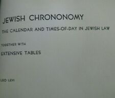 Crononomía judía Leo Levi el calendario, Molad, hora del día, con tablas de astronomía segunda mano  Embacar hacia Argentina