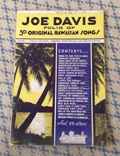 Vintage Piano Booklet: Joe Davis Folio Of 50 Original Hawaiian Songs 1935, used for sale  Shipping to South Africa