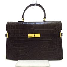 Used, Auth POLO by RalphLauren Croco Embossed Leather Satchel WAPOBAG08920055 Leather for sale  Shipping to South Africa