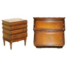 FINE THEODORE ALEXANDER FAUX BOOK BROWN LEATHER CHEST OF DRAWERS WRITING BUREAU, used for sale  Shipping to South Africa