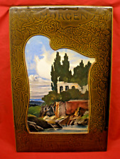 Antique Art Nouveau Norica Nurnberg Jugendstil Pottery Plaque Painting, used for sale  Shipping to South Africa