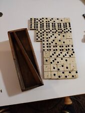 Vintage Dominoes Ebony & Bone As Found With Box  for sale  Shipping to South Africa