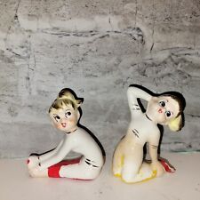 Porcelain Hand Painted Teenage Girls Stretching Posing Figurines JAPAN 1950s #2 for sale  Shipping to South Africa