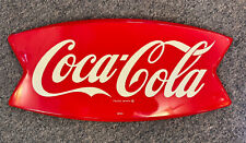 VINTAGE COCA-COLA AM122 FISHTAIL TRADEMARK METAL SIGN, used for sale  Shipping to South Africa
