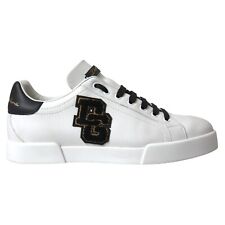 Zapatos DOLCE & GABBANA Zapatillas Portofino Blanco Negro Parche Hombre EU42/US9 900usd segunda mano  Embacar hacia Argentina