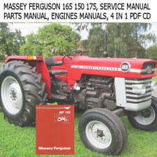 Massey Ferguson 165 150 175 Tractor Service Manual, Parts, Ops, Engines, PDF CD for sale  Shipping to Ireland