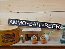 Ammo Bait Beer Wood Sign/Fishing/Drinking/Cabin/Vintage/Hunting/Boat Dock  for sale  Shipping to South Africa