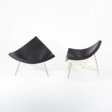 Silla de salón de coco 2007 de George Nelson para Vitra en cuero negro y cromo segunda mano  Embacar hacia Argentina