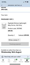 Ergobaby embrace lightweight for sale  LONDON