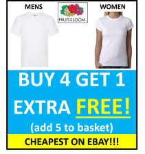 Fruit of the loom white mens men's womens ladies cheap t-shirt tee shirt plain for sale  SHEFFIELD