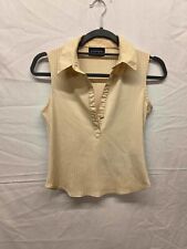 Principles women's beige sleeveless cropped collared blouse size 8 UK VGC for sale  Shipping to South Africa