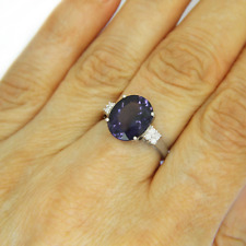 9ct White Gold Amethyst Diamond Ring Size 6 3/4 - N for sale  Shipping to South Africa