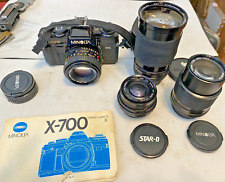 MINOLTA X-700 35MM FILM CAMERA W/ 4 LENSES & MANUAL (WORKING WELL) for sale  Shipping to South Africa