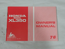 1976 Honda XL350 K2 Owner's Manual, XL 350, used for sale  Shipping to South Africa