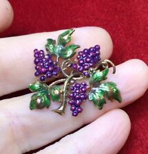 Vintage Jewellery Art Deco Beautiful Enamelled Grapevine Brooch for sale  Shipping to South Africa