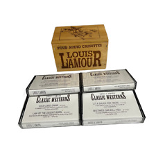 Louis L'amour Set of 4 Cassette Audio Tapes with Wooden Case Set for sale  Shipping to South Africa