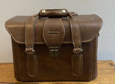 Large Vintage Tan Leather Camera Compartment Case Bag for sale  Shipping to South Africa