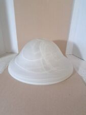 White Frosted Swirl Glass Pendant Ceiling  Torchiere Lamp Shade Faux Alabaster, used for sale  Shipping to South Africa
