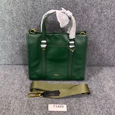 Usado, Bolsa satchel tiracolo Fossil Kingston couro verde pinho e camurça SHB3046298 NOVA comprar usado  Enviando para Brazil