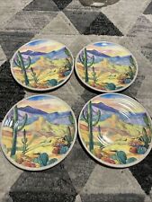 Bed Bath & Beyond Melamine Plates Desert Landscape 8 3/8”Saguaro Cactus Set of 4 for sale  Shipping to South Africa