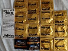 13 Trojan Magnum Large Lubricated Latex + 2 Lifestyles Non-Latex Condoms for sale  Shipping to South Africa