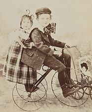 Cute Children Riding Tricycle Antique Photographs California Cabinet Card for sale  Shipping to South Africa