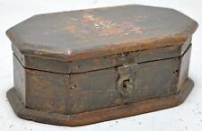Antique Wooden Octagonal Jewellery Box Original Old Hand Crafted for sale  Shipping to South Africa