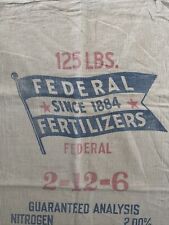 Bolsa de saco de alimentación de tela Federal Fertilizers 125 lb Nashville TN segunda mano  Embacar hacia Argentina