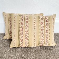 Pair Of Laura Ashley Feather Filled Rectangle Beige Floral Scatter Cushions, used for sale  Shipping to South Africa