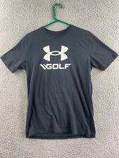 Camiseta masculina Under Armour golfe manga curta preta gola redonda logotipo tamanho médio comprar usado  Enviando para Brazil