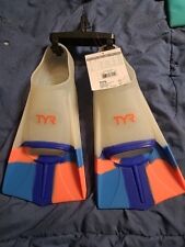 Aleta de natación de silicona TYR Stryker para carreras y entrenamiento, grande, naranja/azul/transparente segunda mano  Embacar hacia Mexico