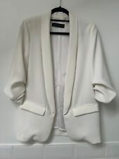 ZARA Biała kurtka z marszczonym rękawem Tux Style M UK10-12 na sprzedaż  Wysyłka do Poland