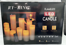 "Juego de velas de cera real led sin llama ry-king pilar 4"" 5"" 6"" 7"" 8"" 9"" segunda mano  Embacar hacia Argentina