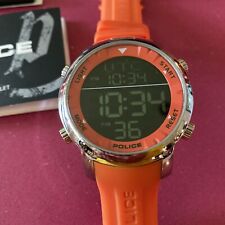 Boxed Orange/Black Face Police Model BJ3300 Watch With Orange Strap, Warrenty for sale  Shipping to South Africa