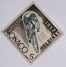 Travelstamps: 1952 Selos Mônaco Sc # 298 Jogos Olímpicos de Helsínquia Bicicleta Racing Estado perfeito Goma Original comprar usado  Enviando para Brazil