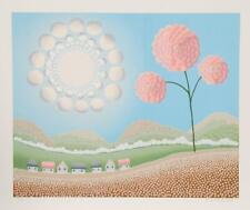 Ivan Rabuzin, High Pink Flowers and Sun, Screen Print, Signed Numbered IN Penc, used for sale  Shipping to South Africa