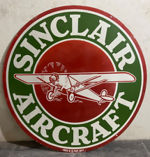 Placa de esmalte vintage de porcelana a gasolina e óleo para aeronaves Sinclair., usado comprar usado  Enviando para Brazil