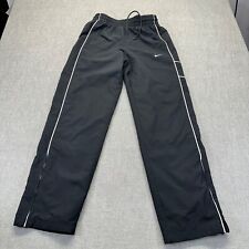 Pantalones de chándal vintage Nike para hombre pequeños negros de malla recta forrados Swoosh piernas con cremallera segunda mano  Embacar hacia Argentina