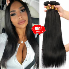 9A Brazilian Virgin Human Hair 4 Bundles Straight/Body Wave Extensions Full Head for sale  Shipping to South Africa
