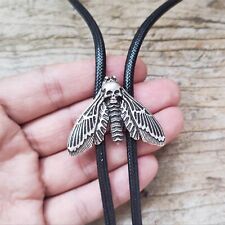 Dead Head Moth Butterly Mens Bola Bolo Tie Wedding Necklace Western Cowboy for sale  Shipping to Canada