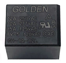 1Pce GOLDEN Relay  GH-1A-12L 12VDC  Electromagnetic Relay 12A 250VAC  4Pins, used for sale  Shipping to South Africa