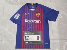 Camiseta/Iconos firmada por Lionel Messi del FC Barcelona 18/19 autografiada en casa certificado de autenticidad segunda mano  Embacar hacia Argentina