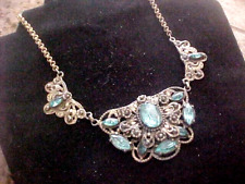 blue glass necklace for sale  Union