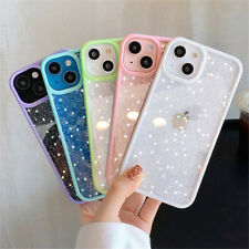 Used, STAR GLITTER Case For iPhone 13 12 11 Pro Max 7 8 XR X Clear Bling Phone Cover for sale  BARNET
