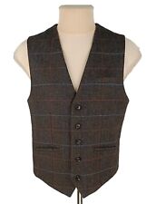 House of Cavani Mens Brown Check Tweed Vest Waistcoat Size UK 40R / EU 50R (M) for sale  Shipping to South Africa